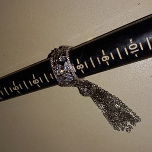 925 sterling silver tassle ring size 9